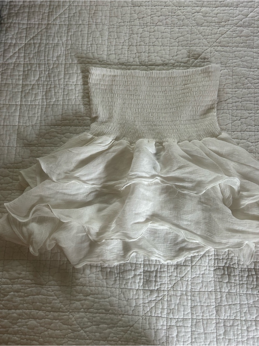 Tiered Ruffle Tube top / Skirt in Ivory